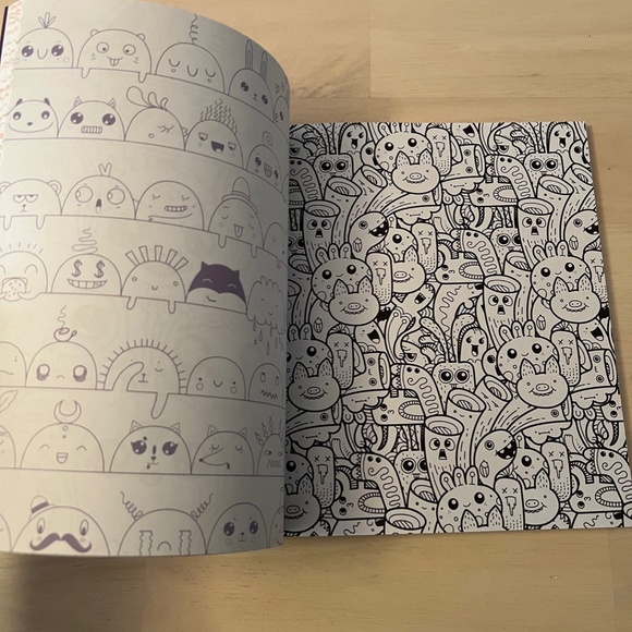 Cute Kawaii Coloring: Color Super-Cute Cats, Sushi, Clouds, Flowers, & Sweets - Picture 5 of 11